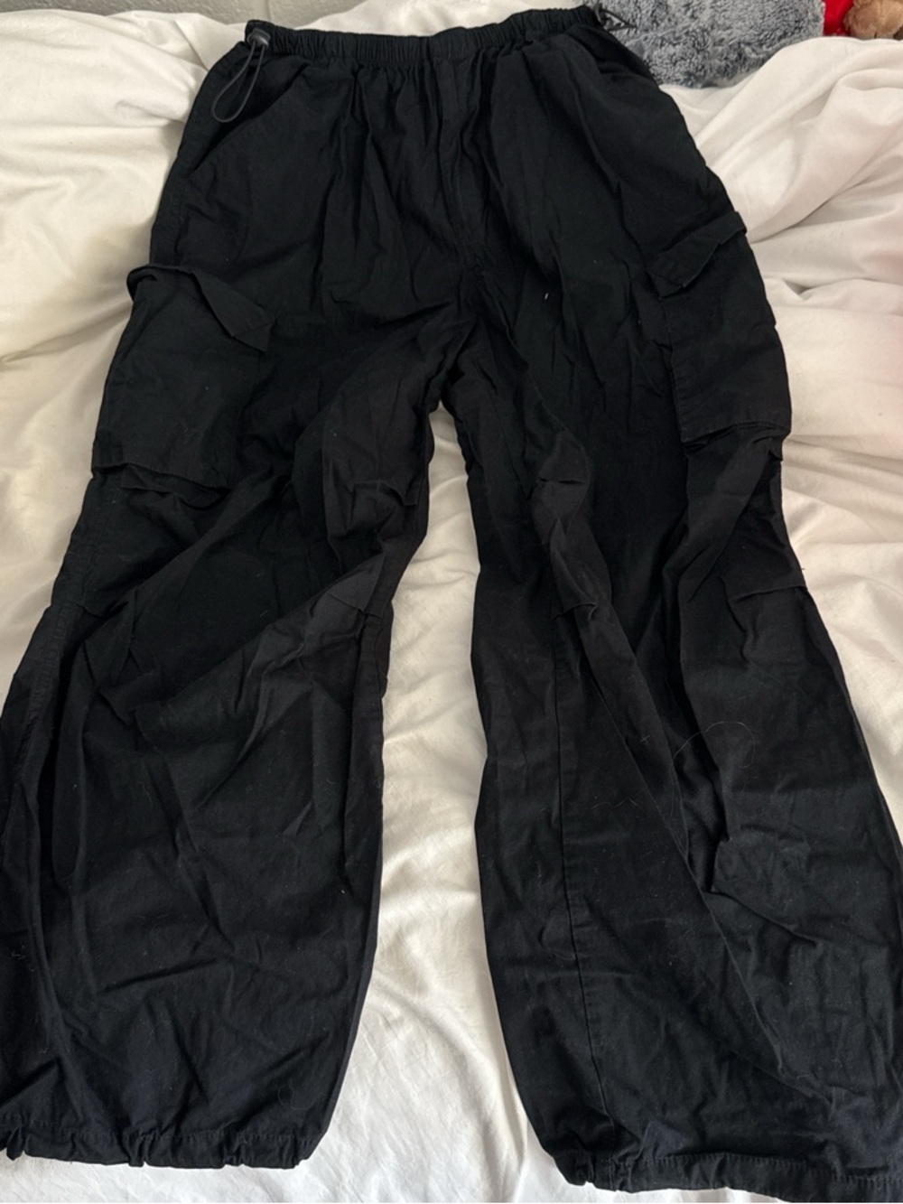 Charlotte Russe Black Cargo Pants with Elastic Waist
